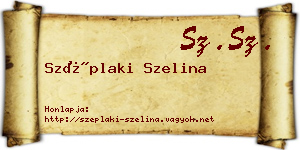 Széplaki Szelina névjegykártya
